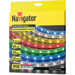 Лента светодиодная 14 467 NLS-5050RGBW60-10-IP20-12V (уп.5м) NAVIGATOR 14467