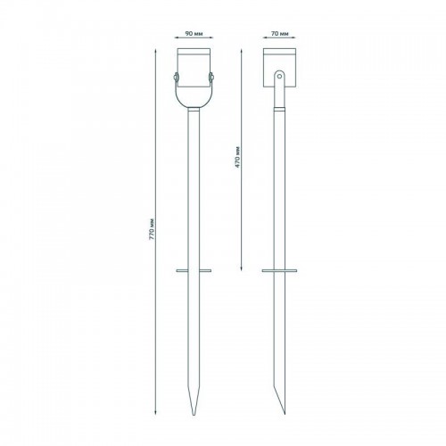 Светильник Sonata 1х35Вт GU10 IP54 170-240В 90х90х470мм НТУ садово-парковый грунтовой GAUSS GD155