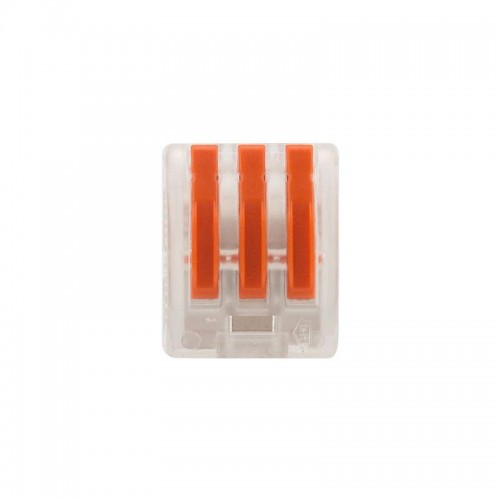 Клемма строительно-монтажная СМК 222-413 3-проводная 0.08-2.5/4кв.мм прозр. (уп.50шт) Rexant 07-5253-1