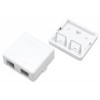 Корпус настенной розетки для установки 2-х вставок типа Keystone Jack SBB3-2-WH бел. Hyperline 441129