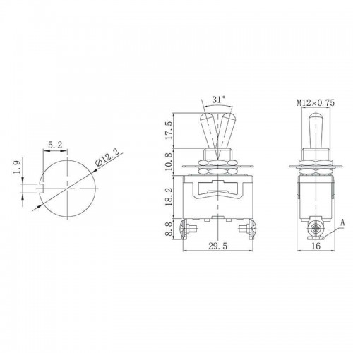 Тумблер 250В 15А (2c) ON-OFF 1п (KN-101) (инд. упак.) Rexant 36-4110-1