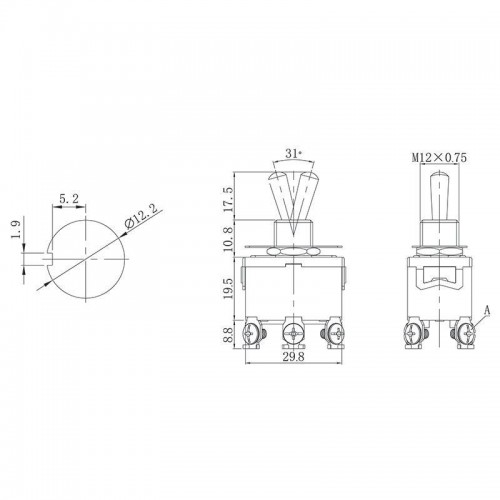 Тумблер 250В 15А (6c) ON-OFF-ON 2п (KN-203) (инд. упак.) Rexant 36-4132-1