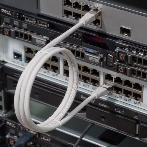 Патч-корд F/UTP кат.5e RJ45-RJ45 LSZH экранир. 1м сер. Rexant 18-8002-1