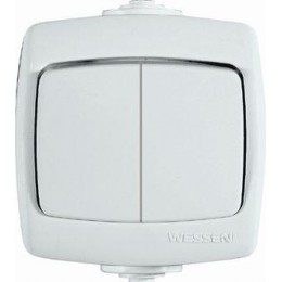 Выключатель 2-кл. ОП Рондо 6А IP44 250В бел. SchE VA56-225B-BI