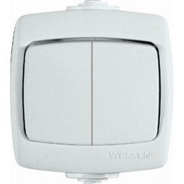 Выключатель 2-кл. ОП Рондо 6А IP44 250В бел. SchE VA56-225B-BI