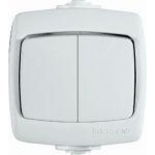 Выключатель 2-кл. ОП Рондо 6А IP44 250В бел. SchE VA56-225B-BI