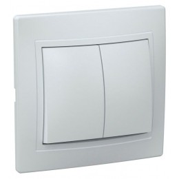 Выключатель 2-кл. СП Кварта 10А IP20 ВС10-2-0-КБ бел. GENERICA EVK20-K01-10-DM