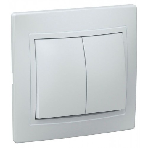 Выключатель 2-кл. СП Кварта 10А IP20 ВС10-2-0-КБ бел. GENERICA EVK20-K01-10-DM