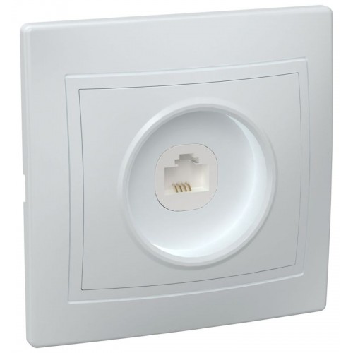 Розетка телефонная 1-м СП Кварта РТ10-КБ IP20 бел. GENERICA ETK10-K01-DM