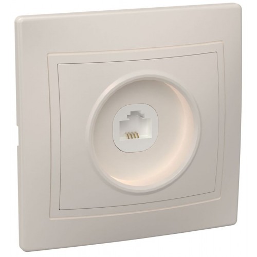 Розетка телефонная 1-м СП Кварта РТ10-ККм IP20 крем. GENERICA ETK10-K33-DM