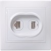 Розетка компьютерная + телефонная 2-м СП Кварта РК/Т12-КБ IP20 бел. GENERICA EIK10-K01-DM