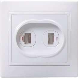 Розетка компьютерная + телефонная 2-м СП Кварта РК/Т12-КБ IP20 бел. GENERICA EIK10-K01-DM