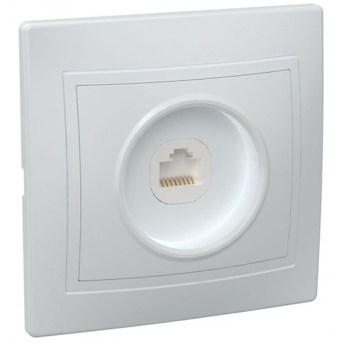 Розетка компьютерная 1-м СП Кварта РК10-КБ IP20 бел. GENERICA EKK10-K01-DM