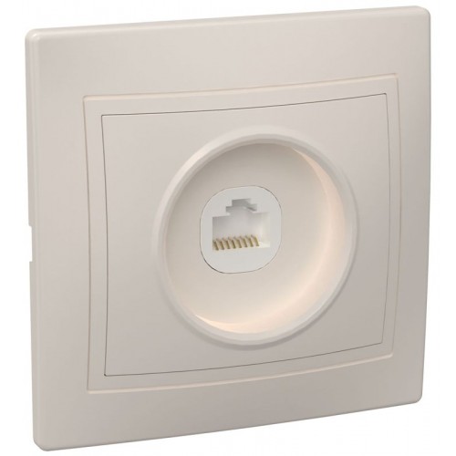 Розетка компьютерная 1-м СП Кварта РК10-ККм IP20 крем. GENERICA EKK10-K33-DM