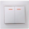 Выключатель 2-кл. СП Кварта 10А IP20 ВС10-2-1-КБ с индикацией бел. GENERICA EVK21-K01-10-DM