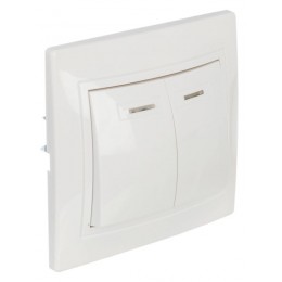 Выключатель 2-кл. СП Кварта 10А IP20 ВС10-2-1-КБ с индикацией бел. GENERICA EVK21-K01-10-DM