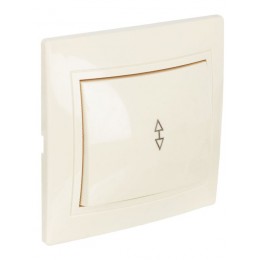 Переключатель проходной 1-кл. СП Кварта 10А IP20 ВСп10-1-0-ККм крем. GENERICA EVK12-K33-10-DM