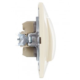 Переключатель проходной 1-кл. СП Кварта 10А IP20 ВСп10-1-0-ККм крем. GENERICA EVK12-K33-10-DM