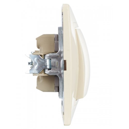 Переключатель проходной 1-кл. СП Кварта 10А IP20 ВСп10-1-0-ККм крем. GENERICA EVK12-K33-10-DM