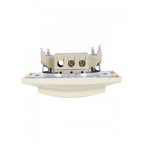 Переключатель проходной 1-кл. СП Кварта 10А IP20 ВСп10-1-0-ККм крем. GENERICA EVK12-K33-10-DM