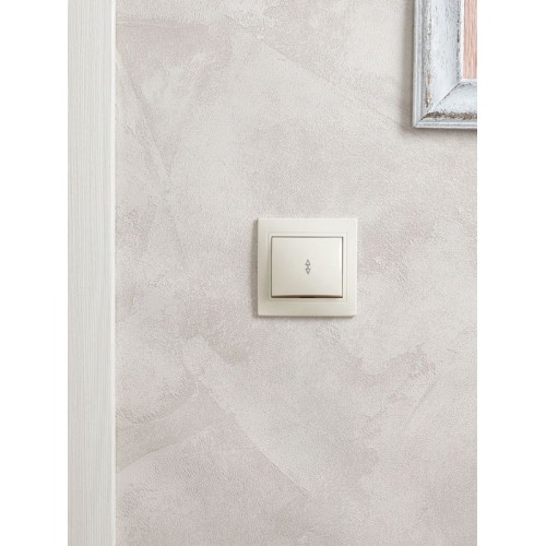 Переключатель проходной 1-кл. СП Кварта 10А IP20 ВСп10-1-0-ККм крем. GENERICA EVK12-K33-10-DM