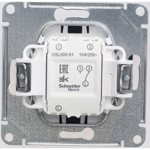 Переключатель проходной 1-кл. СП Glossa 10А IP20 (сх. 6) 10AX механизм шоколад. SE GSL000861