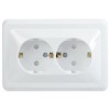 Розетка 2-м СП Вега РСш12-3-ВБ с заземл. контактом и защ. штор 16А бел. GENERICA ERV24-K01-16-DM