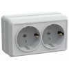 Розетка 2-м ОП Октава РСш22-3-ОБ 16А IP20 с заземл. защ. шторки бел. GENERICA ERO24-K01-16-DC