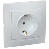 Розетка 1-м СП Кварта РСш10-3-КБ 16А IP20 с заземл. защ. шторки керамика бел. GENERICA ERK14-K01-16-K
