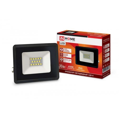Прожектор светодиодный СДО-8 20Вт 6500К IP65 1900лм 230В черн. IN HOME 4690612030029