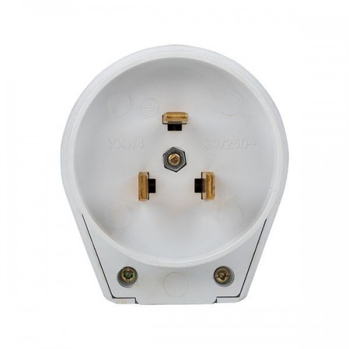 Вилка для разъема РШ-ВШ 32А 2P+PE 250В пластик. бел. EKF AS-250-B-01