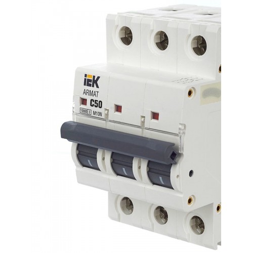 Выключатель автоматический модульный 3п C 50А M10N ARMAT IEK AR-M10N-3-C050