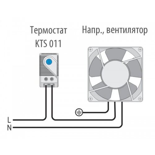 Термостат нормально-разомкнутый KTS011 0-60град.C для охлаждения с креплением Cabeus 7768c