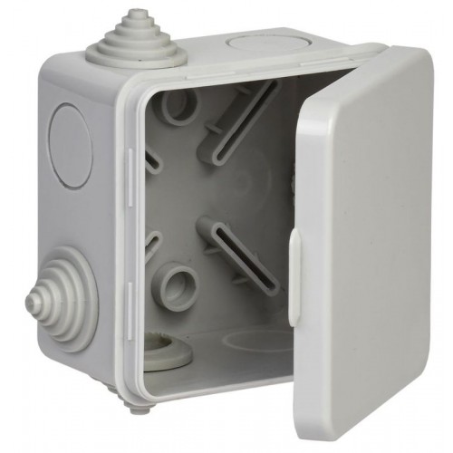 Коробка распаячная ОП 80х80х50 IP54 КМ41238 откид. крышка 7 вводов (7035) IEK UKO31-080-080-050-K03-54