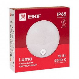 Светильник светодиодный ЖКХ ДПО-2200 12Вт 6500К IP65 круг с инфракрасным датчиком движения LUMA EKF BKL-2200DI-R-12-6500