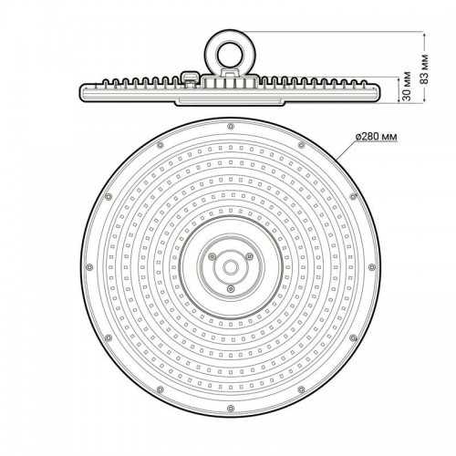 Светильник светодиодный PHB NLO 02 100Вт 5000К IP65 90град. ДСП для высоких пролетов (high bay) Pro JazzWay 5040397