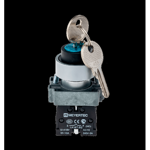 Переключатель с ключом черн. 2 полож. 1NO фикс. 1 выемки мет. MTB2-BGZ112 ОВЕН 58194