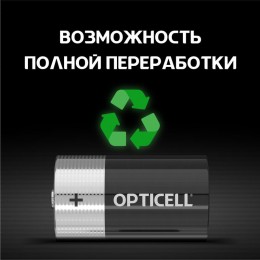 Элемент питания алкалиновый D/LR20 1.5В (блист. 2шт) Basic Opticell 5051005/6051005