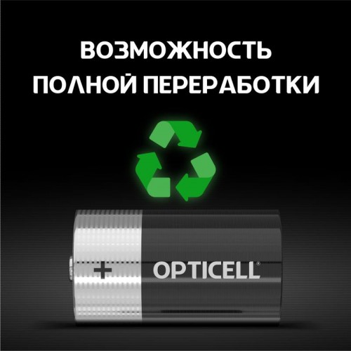 Элемент питания алкалиновый D/LR20 1.5В (блист. 2шт) Basic Opticell 5051005/6051005