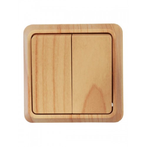 Выключатель 2-кл. ОП Октава 10А IP20 ВС20-2-0-ОС сосна GENERICA EVO20-K03-10-DC