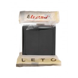 Выключатель 2-кл. ОП LETO с индикацией черн. бархат LEZARD 752-4200-112