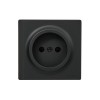 Розетка 1-м ОП LETO без заземл. ПБТ черн. бархат LEZARD 752-4200-121B