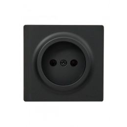Розетка 1-м ОП LETO без заземл. ПБТ черн. бархат LEZARD 752-4200-121B