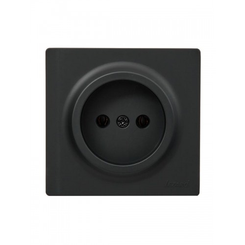 Розетка 1-м ОП LETO без заземл. ПБТ черн. бархат LEZARD 752-4200-121B