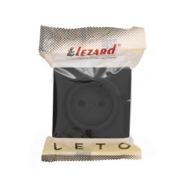 Розетка 1-м ОП LETO без заземл. ПБТ черн. бархат LEZARD 752-4200-121B