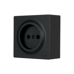 Розетка 1-м ОП LETO без заземл. ПБТ черн. бархат LEZARD 752-4200-121B