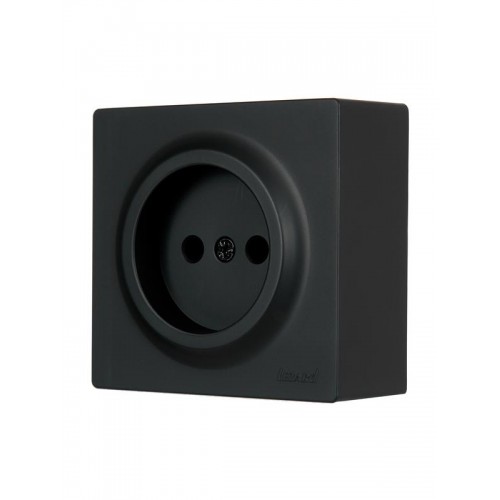 Розетка 1-м ОП LETO без заземл. ПБТ черн. бархат LEZARD 752-4200-121B