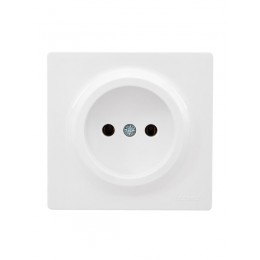 Розетка 1-м ОП LETO без заземл. ПБТ бел. LEZARD 752-0200-121B