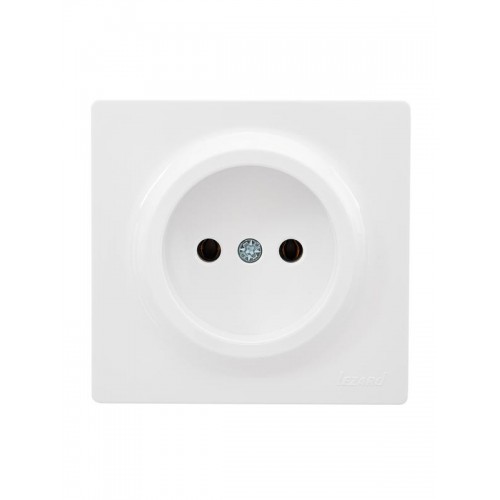 Розетка 1-м ОП LETO без заземл. ПБТ бел. LEZARD 752-0200-121B