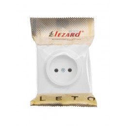 Розетка 1-м ОП LETO без заземл. ПБТ бел. LEZARD 752-0200-121B